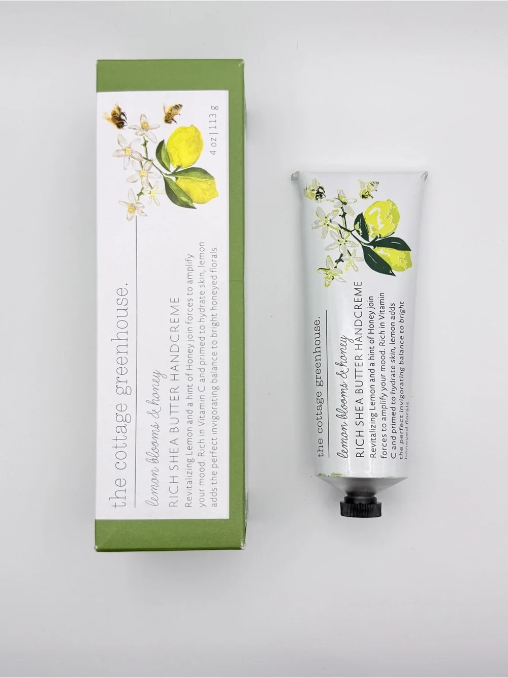 The Cottage Greenhouse Lemon Blooms & Honey Handcreme 4 oz NIB Margot Elena